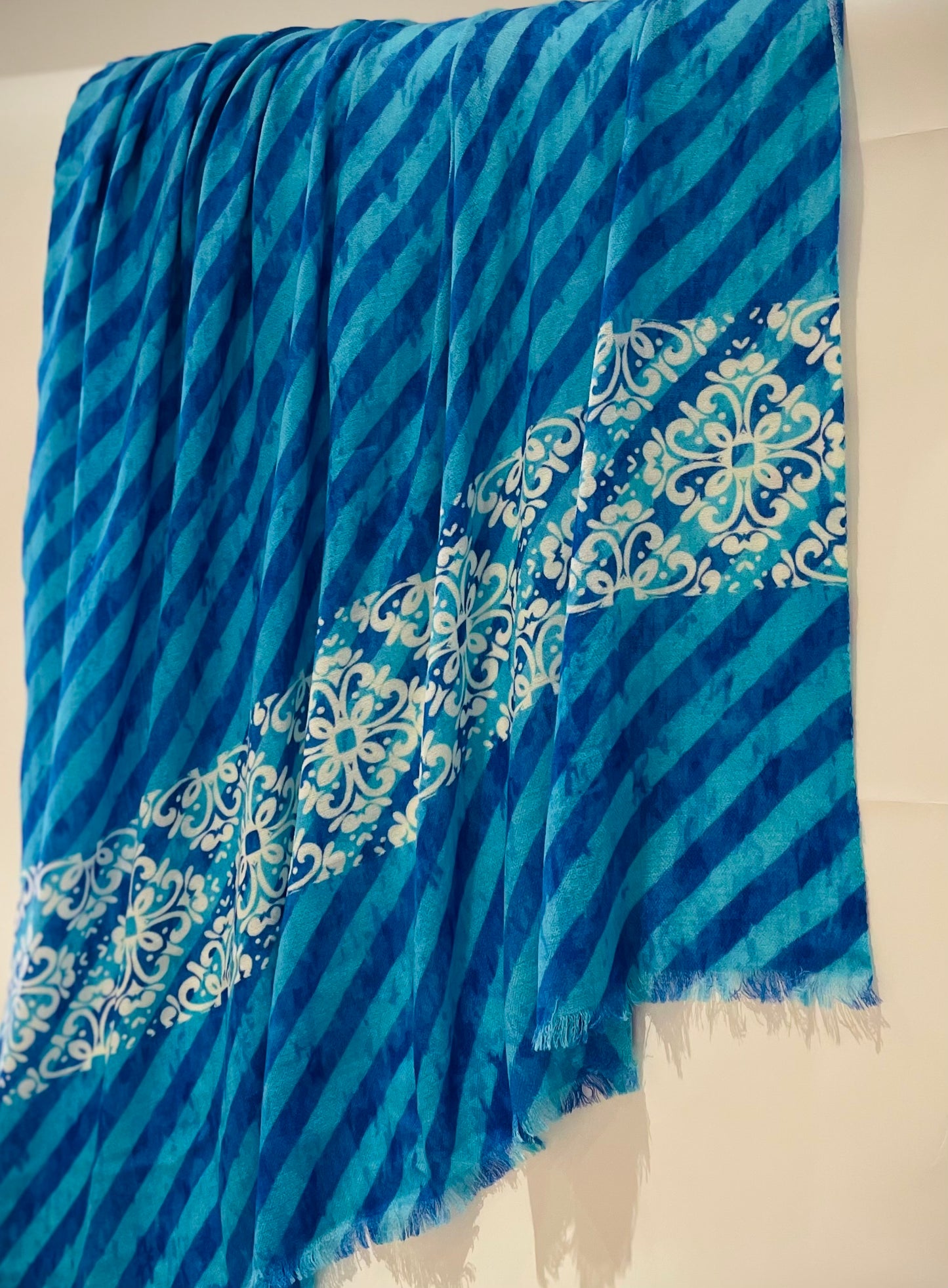 Merino Wool Silk Printed Shawl