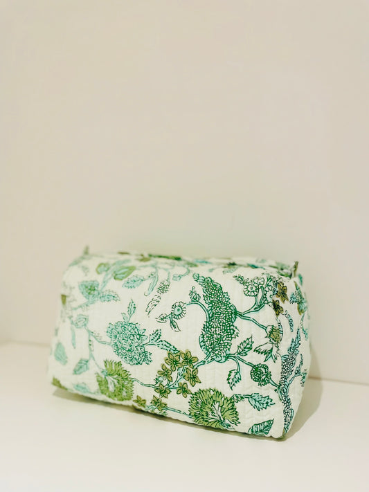 Hand Blocked Cotton Toiletries Bag.