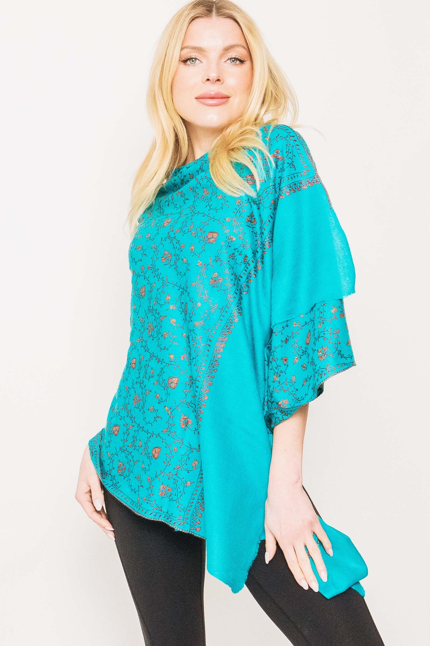 Kashmiri Shawl With All Over Embroidery