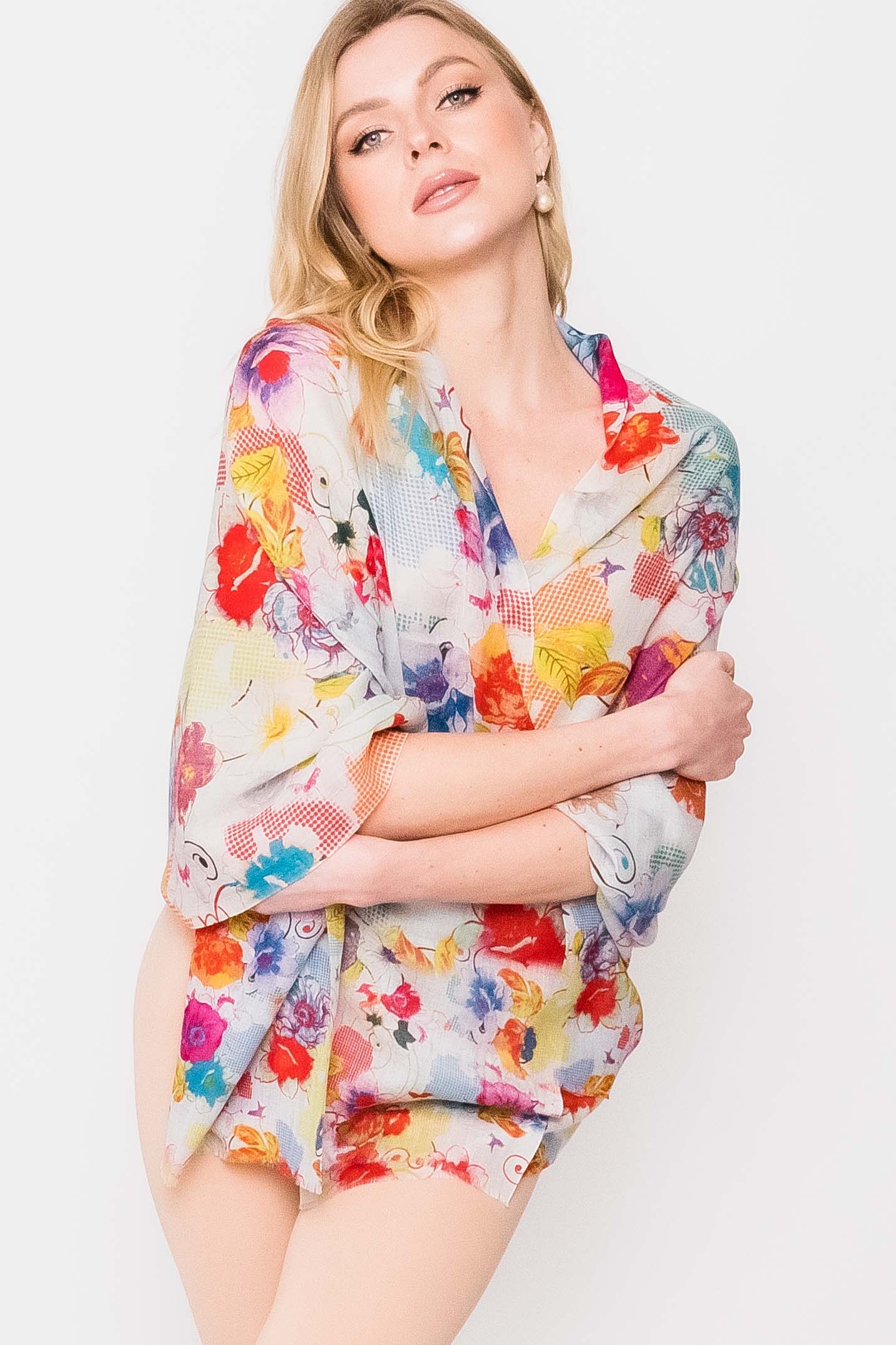 Summer Printed Wool Scarf.