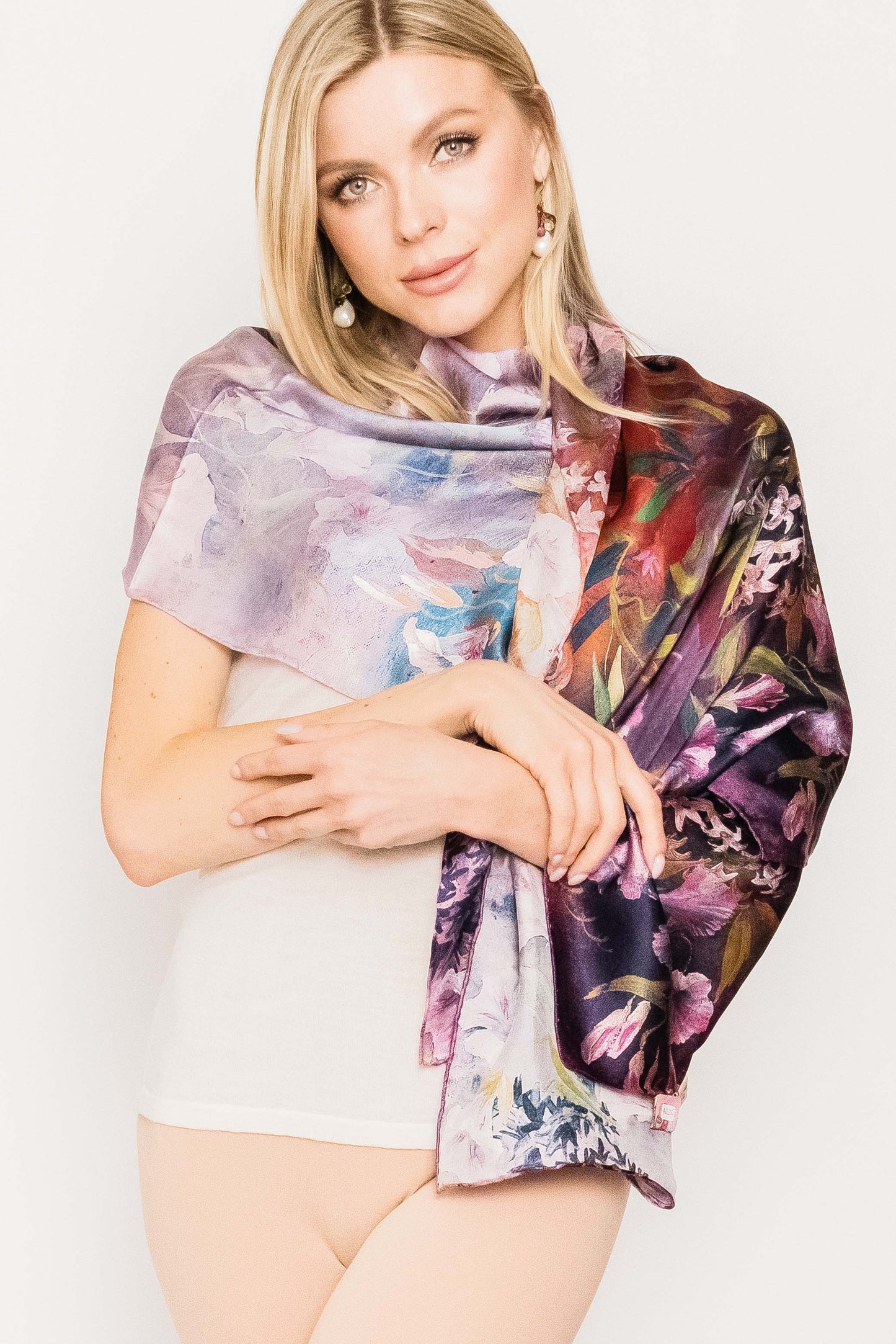 Silk Floral Scarf