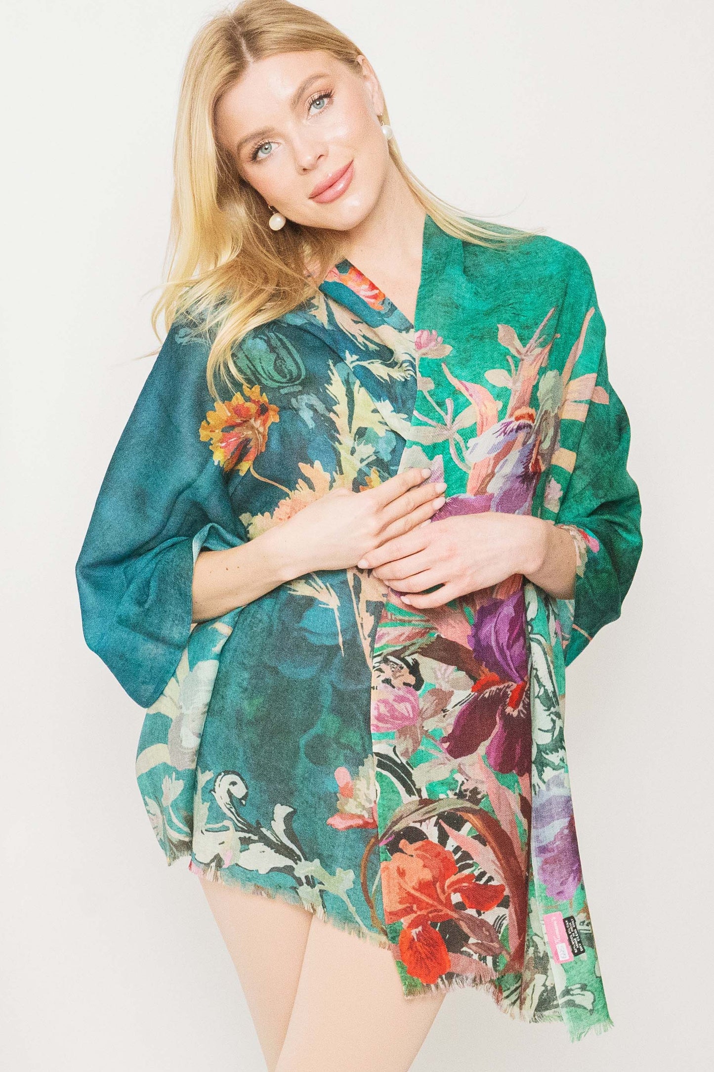 Wool & Silk Printed Scarf.        April Sale 25% Off ....At Checkout Use Code April25