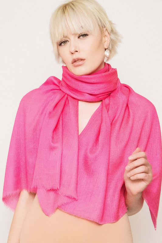 Featherweight cashmere shawl with ethereal drape and premium softness