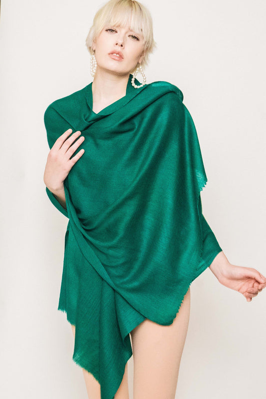 Cashmere featherweight shawl detail showing premium quality