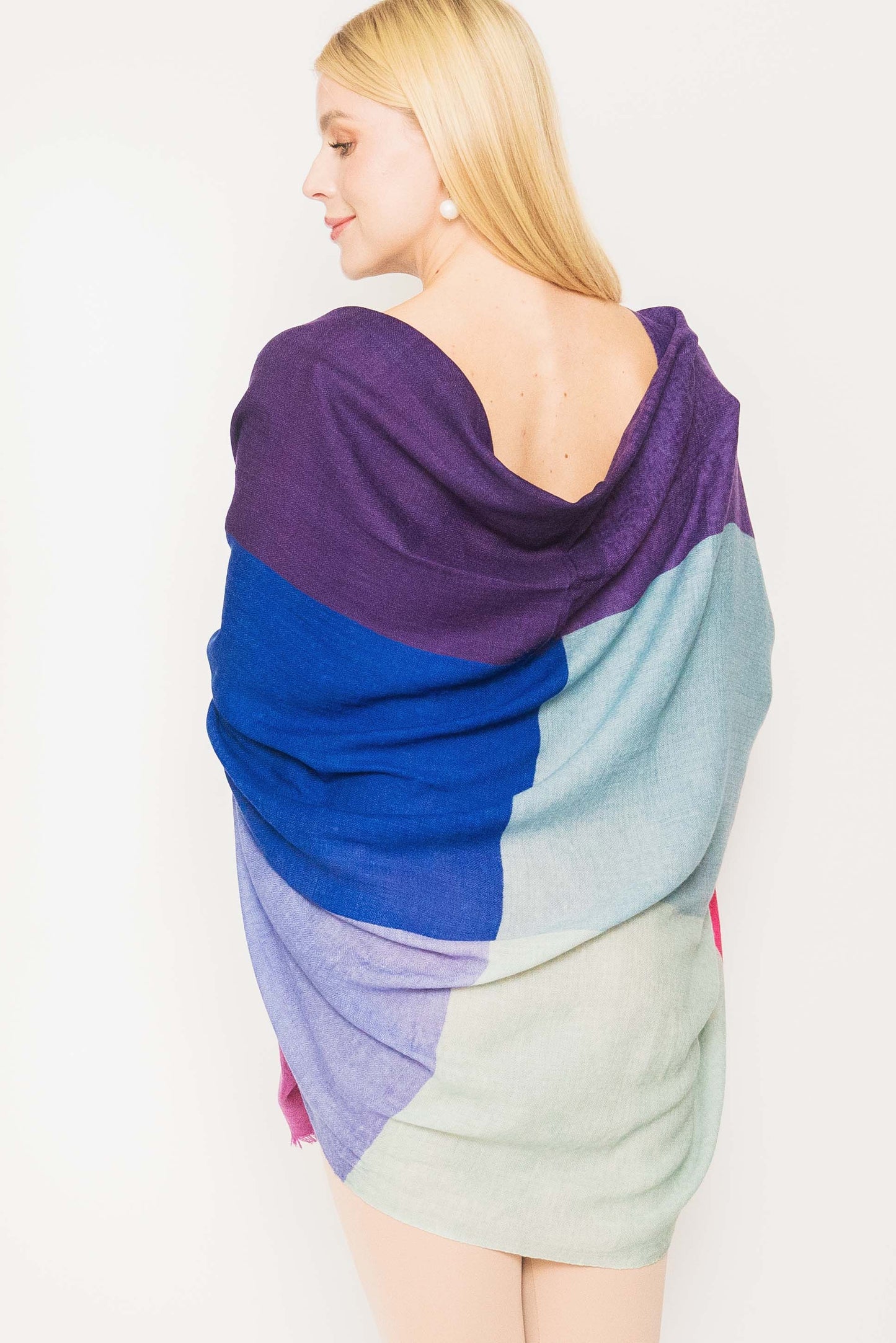 Summer Merino Wool Silk Printed Shawl.